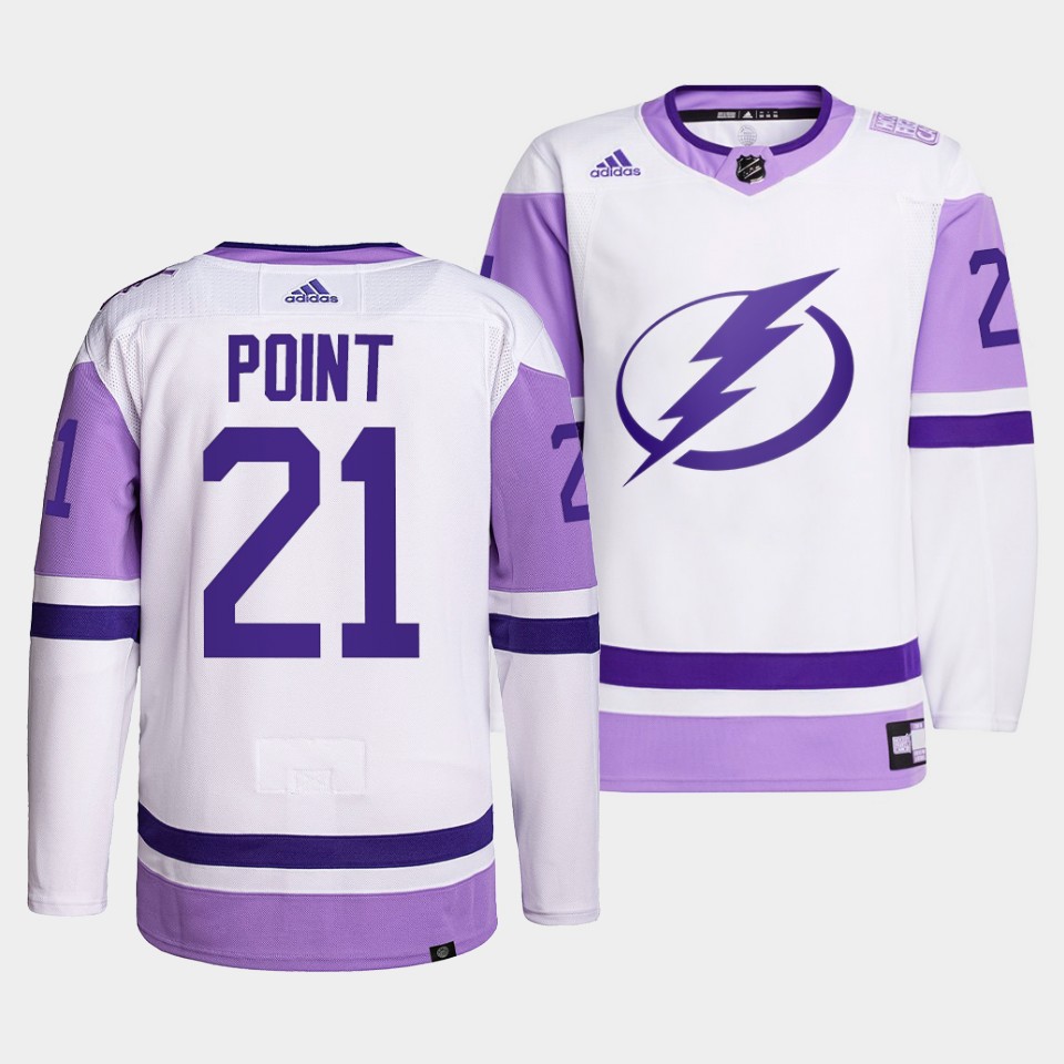 Tampa Bay Lightning Brayden Point HockeyFightsCancer White Jersey Tampa Bay Lightning Brayden Point HockeyFightsCancer White Jersey