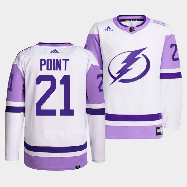 Tampa Bay Lightning Brayden Point HockeyFightsCancer White Jersey Tampa Bay Lightning Brayden Point HockeyFightsCancer White Jersey