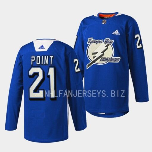 Tampa Bay Lightning Brayden Point Primary Logo Blue Jersey