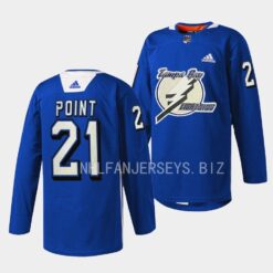Tampa Bay Lightning Brayden Point Primary Logo Blue Jersey