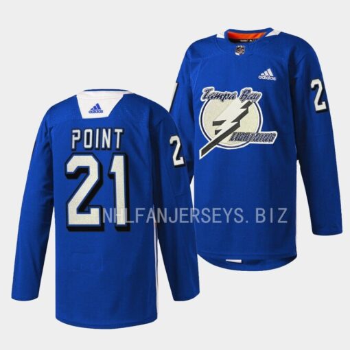Tampa Bay Lightning Brayden Point Primary Logo Blue Jersey