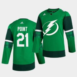 Tampa Bay Lightning Brayden Point St. Patrick’s Day Green Player Jersey