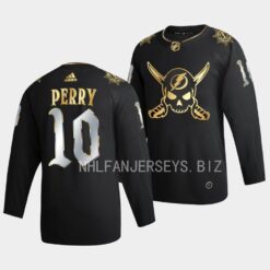 Tampa Bay Lightning Corey Perry Gasparilla inspired Black Golden Edition Jersey