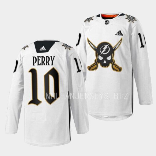 Tampa Bay Lightning Corey Perry Gasparilla inspired White Jersey