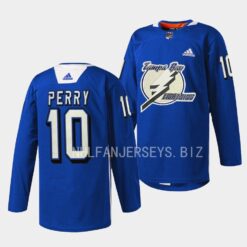 Tampa Bay Lightning Corey Perry Primary Logo Blue Jersey