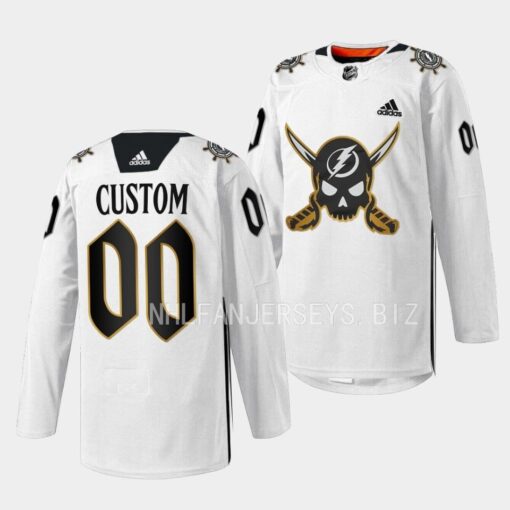 Tampa Bay Lightning Custom 2023 Gasparilla inspired White Skull Jersey