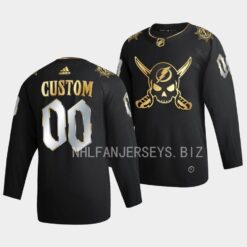 Tampa Bay Lightning Custom Gasparilla inspired Black Golden Edition Jersey
