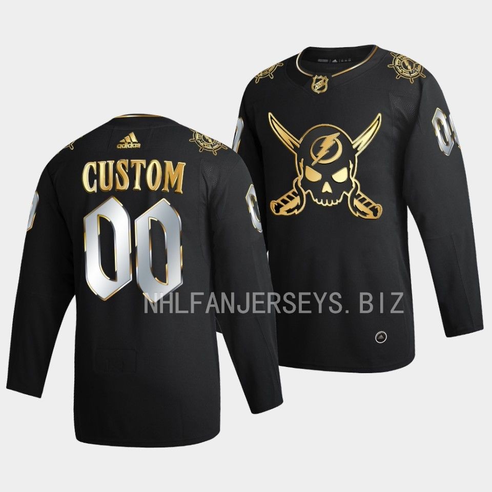 Tampa Bay Lightning Custom Gasparilla inspired Black Golden Edition Jersey Tampa Bay Lightning Custom Gasparilla inspired Black Golden Edition Jersey