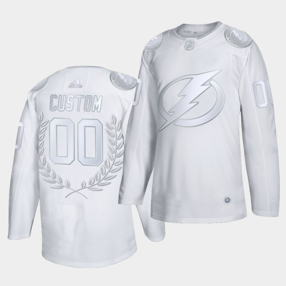 Tampa Bay Lightning Custom Glory Awards Collection White Jersey Tampa Bay Lightning Custom Glory Awards Collection White Jersey