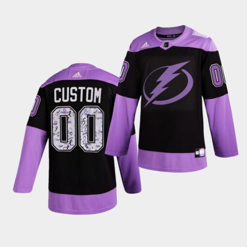 Tampa Bay Lightning Custom HockeyFightsCancer Purple Jersey