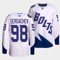 Tampa Bay Lightning Mikhail Sergachev 2022 Stadium Series White Jersey