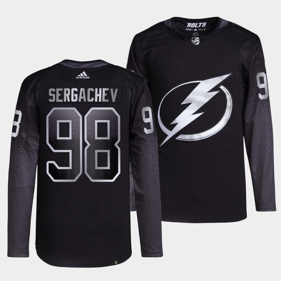 Tampa Bay Lightning Mikhail Sergachev Alternate Black Jersey Tampa Bay Lightning Mikhail Sergachev Alternate Black Jersey