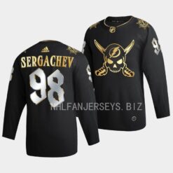 Tampa Bay Lightning Mikhail Sergachev Gasparilla inspired Black Golden Edition Jersey