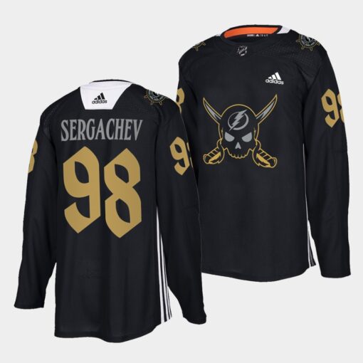 Tampa Bay Lightning Mikhail Sergachev Gasparilla inspired Black Jersey