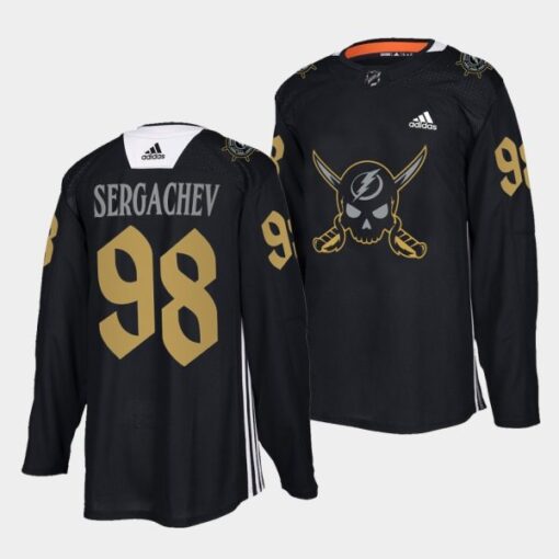 Tampa Bay Lightning Mikhail Sergachev Gasparilla inspired Black Jersey