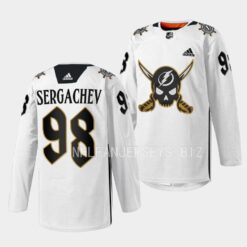 Tampa Bay Lightning Mikhail Sergachev Gasparilla inspired White Jersey