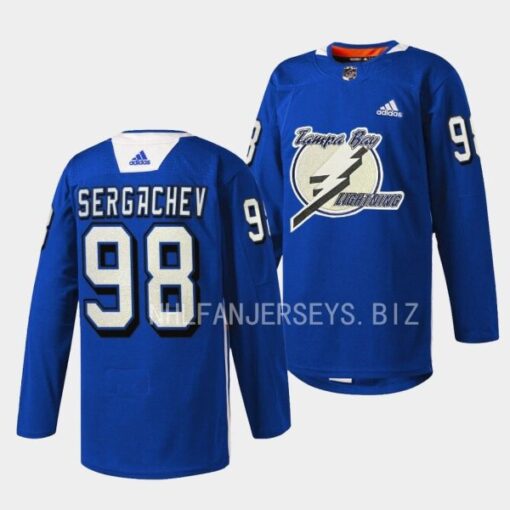 Tampa Bay Lightning Mikhail Sergachev Primary Blue Jersey