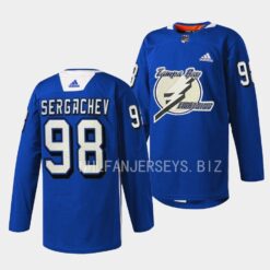 Tampa Bay Lightning Mikhail Sergachev Primary Blue Jersey