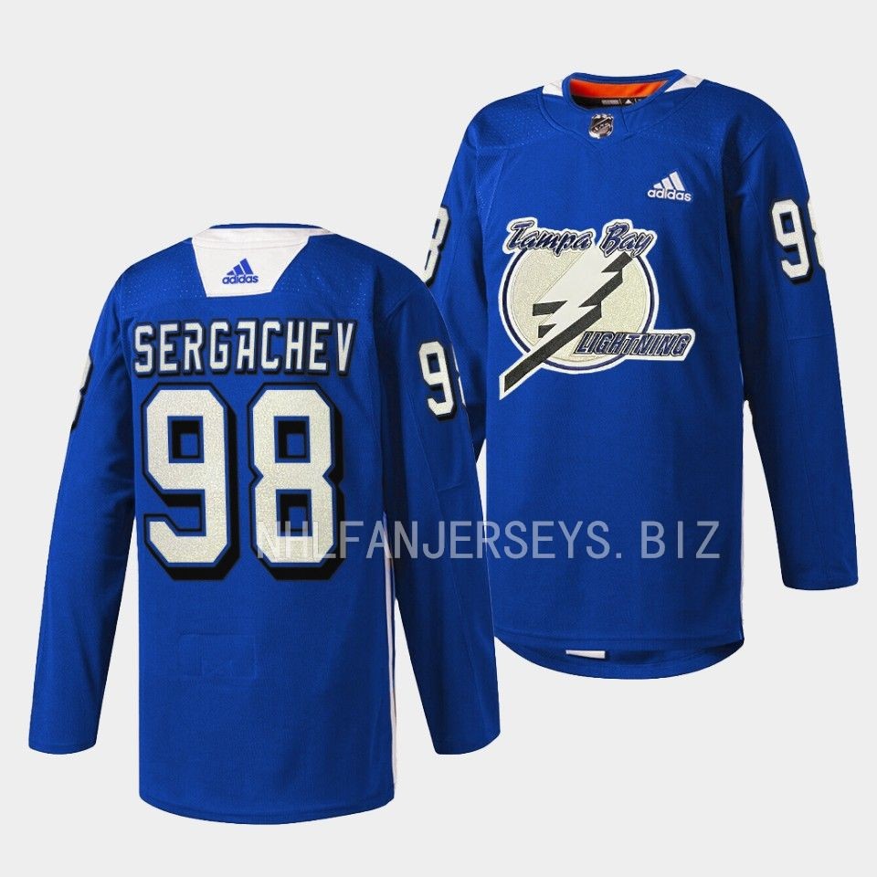 Tampa Bay Lightning Mikhail Sergachev Primary Blue Jersey Tampa Bay Lightning Mikhail Sergachev Primary Blue Jersey