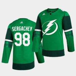 Tampa Bay Lightning Mikhail Sergachev St. Patrick’s Day Green Player Jersey