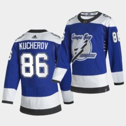 Tampa Bay Lightning Nikita Kucherov 2021 Reverse Retro Blue Jersey