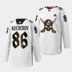 Tampa Bay Lightning Nikita Kucherov 2023 Gasparilla inspired White Skull Jersey