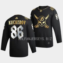 Tampa Bay Lightning Nikita Kucherov Gasparilla inspired Black Golden Edition Jersey