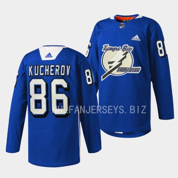 Tampa Bay Lightning Nikita Kucherov Primary Logo Blue Jersey Tampa Bay Lightning Nikita Kucherov Primary Logo Blue Jersey