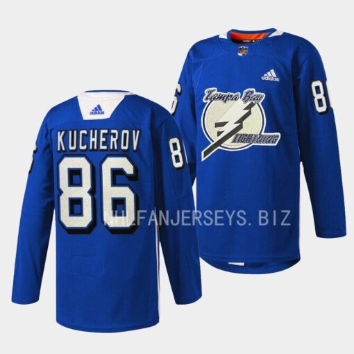 Tampa Bay Lightning Nikita Kucherov Primary Logo Blue Jersey
