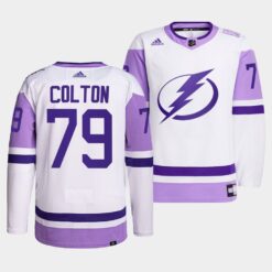 Tampa Bay Lightning Ross Colton HockeyFightsCancer White Jersey