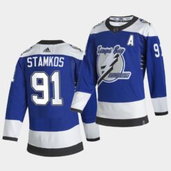 Tampa Bay Lightning Steven Stamkos 2021 Reverse Retro Blue Jersey