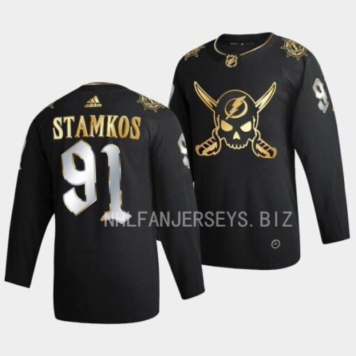 Tampa Bay Lightning Steven Stamkos Gasparilla inspired Black Golden Edition Jersey