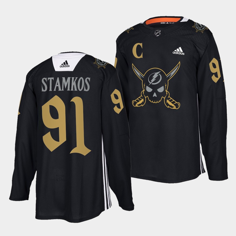 Tampa Bay Lightning Steven Stamkos Gasparilla inspired Black Jersey Tampa Bay Lightning Steven Stamkos Gasparilla inspired Black Jersey