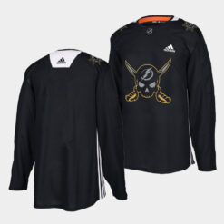 Tampa Bay Lightning Team Black Pirate-themed Warmup Jersey