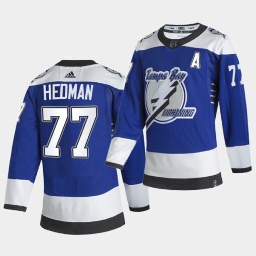 Tampa Bay Lightning Victor Hedman 2021 Reverse Retro Blue Jersey