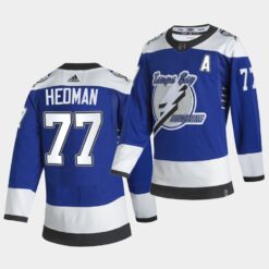 Tampa Bay Lightning Victor Hedman 2021 Reverse Retro Blue Jersey