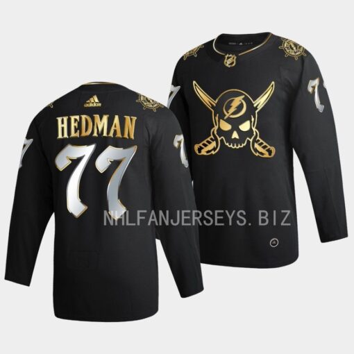 Tampa Bay Lightning Victor Hedman Gasparilla inspired Black Golden Edition Jersey