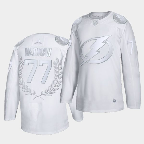 Tampa Bay Lightning Victor Hedman James Norris Memorial Trophy Awards Collection White Jersey Tampa Bay Lightning Victor Hedman James Norris Memorial Trophy Awards Collection White Jersey