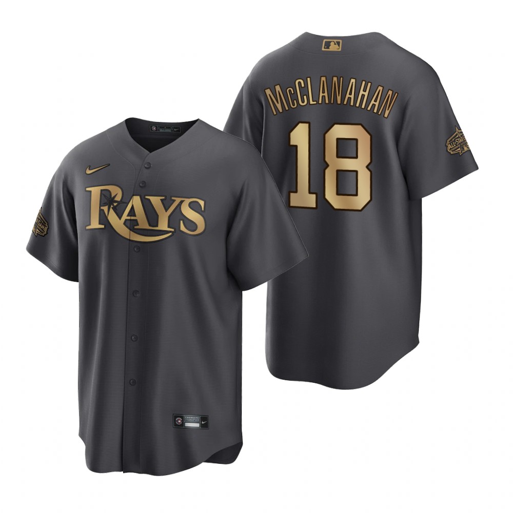 Tampa Bay Rays Shane McClanahan Charcoal 2022 All-Star Game Replica Jersey Tampa Bay Rays Shane McClanahan Charcoal 2022 All-Star Game Replica Jersey