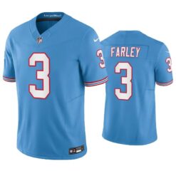 Tennessee Titans Caleb Farley Oilers Light Blue Throwback Limited Jersey