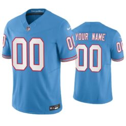 Tennessee Titans Custom Oilers Light Blue Throwback Limited Jersey