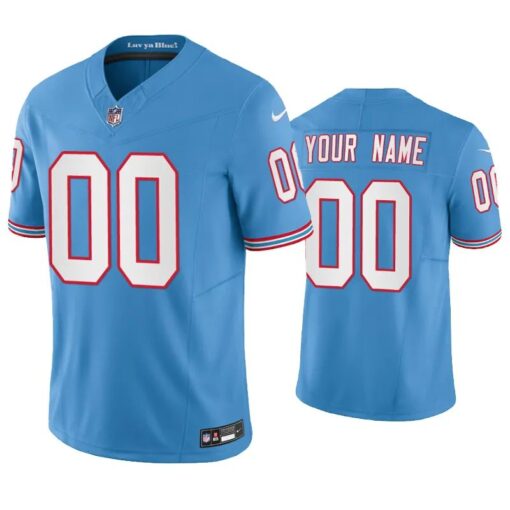 Tennessee Titans Custom Oilers Light Blue Throwback Limited Jersey