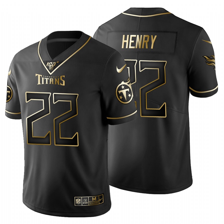 Tennessee Titans Derrick Henry Black Golden Limited Jersey Tennessee Titans Derrick Henry Black Golden Limited Jersey
