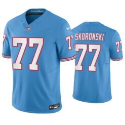 Tennessee Titans Peter Skoronski Oilers Light Blue Throwback Limited Jersey