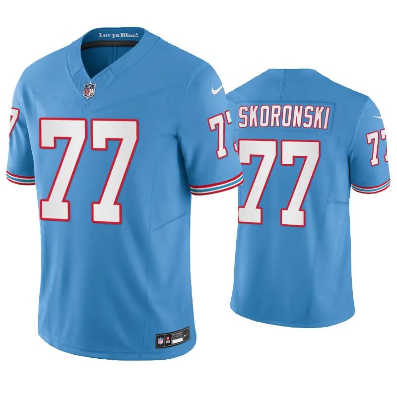 Tennessee Titans Peter Skoronski Oilers Light Blue Throwback Limited Jersey Tennessee Titans Peter Skoronski Oilers Light Blue Throwback Limited Jersey