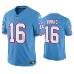 Tennessee Titans Treylon Burks Oilers Light Blue Throwback Limited Jersey