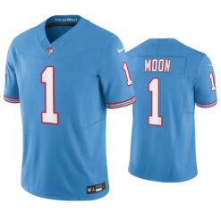 Tennessee Titans Warren Moon Oilers Light Blue Throwback Limited Jersey