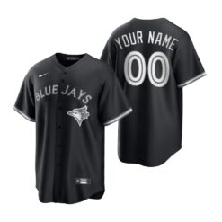 Toronto Blue Jays Custom Black White Fashion Replica Jersey
