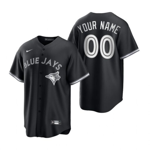 Toronto Blue Jays Custom Black White Fashion Replica Jersey