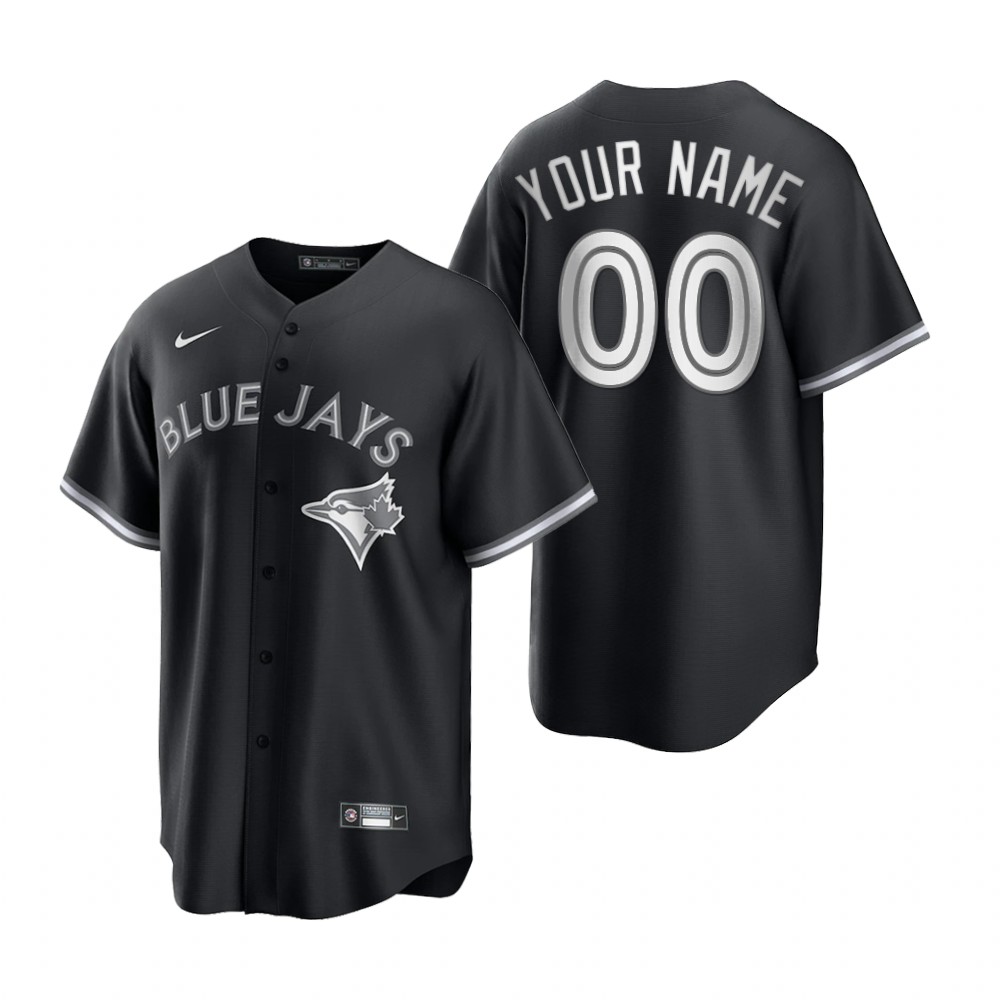 Toronto Blue Jays Custom Black White Fashion Replica Jersey Toronto Blue Jays Custom Black White Fashion Replica Jersey